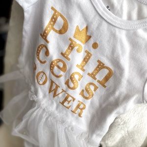 Baby Girl Princess Onesie with Sparkle Tulle Skirt NWT 9M